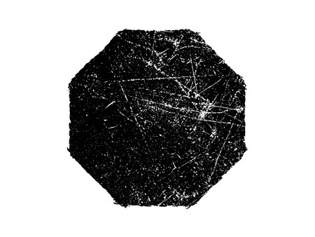 Black and white grunge hexagon on white background. Vector illustration.のイラスト素材