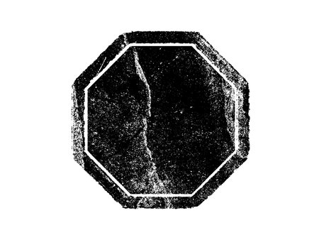 Black and white grunge vector hexagon frame. Vector illustration.のイラスト素材