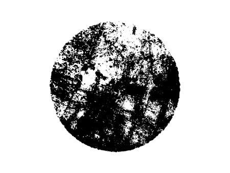 Black grunge circle. Isolated on white background. Vector illustration.のイラスト素材