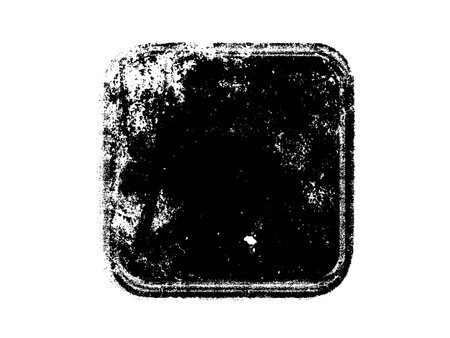 Black grunge square frame isolated on white background. Vector illustration.のイラスト素材