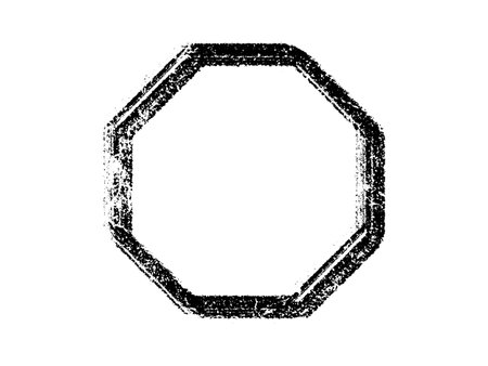 Black grunge hexagon frame isolated on white background. Vector illustration.のイラスト素材