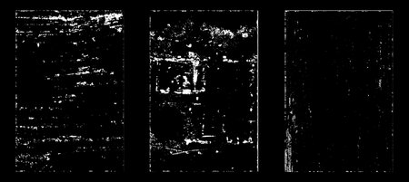 Set of four grunge textures. Black and white vector illustration.のイラスト素材