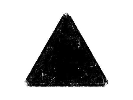 Black grunge triangle isolated on white background. Vector illustration for your designのイラスト素材