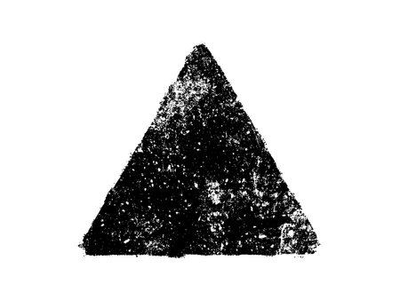 Grunge black triangle on a white background. Vector illustration.のイラスト素材
