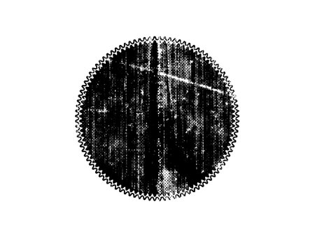 Black and white grunge halftone circle. Vector illustration.のイラスト素材
