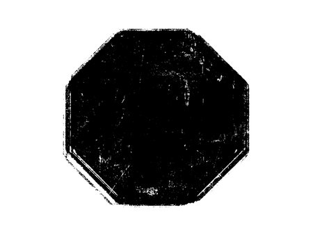 Black grunge hexagon isolated on white background. Vector illustration.のイラスト素材