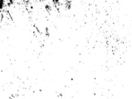 Grunge halftone texture. Distress urban used texture. Brushed black paint cover. Overlay aged grainy messy template. Renovate wall scratched backdrop. Empty aging design element.のイラスト素材