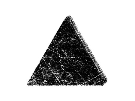 Black grunge triangle. Isolated on white background. Vector illustration.のイラスト素材