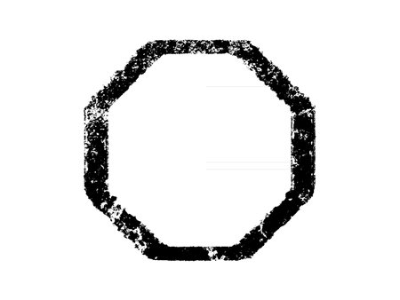 Black grunge hexagon frame isolated on white background. Grunge vector illustration.のイラスト素材