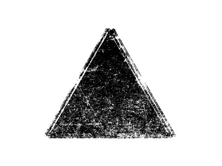 Grunge triangle. Black on white background. Vector illustration.のイラスト素材