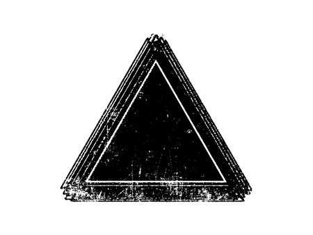 Vector grunge triangle. Black and white grunge triangle on white background.のイラスト素材