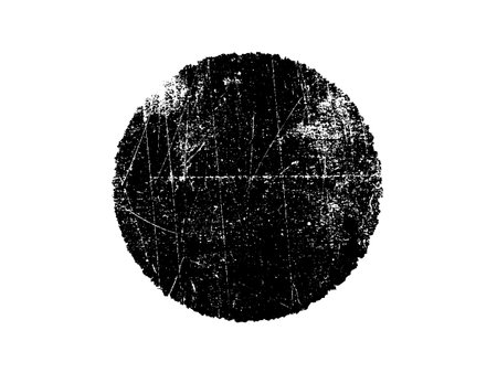 Grunge black circle isolated on white background. Vector illustration.のイラスト素材