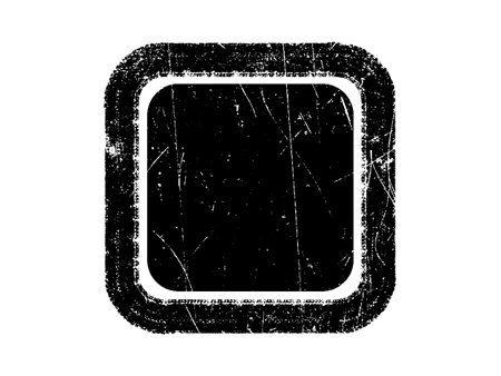 Black grunge square frame isolated on white background. Vector illustration.のイラスト素材