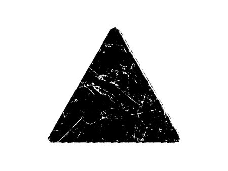 Black grunge triangle isolated on white background. Vector Illustration.のイラスト素材