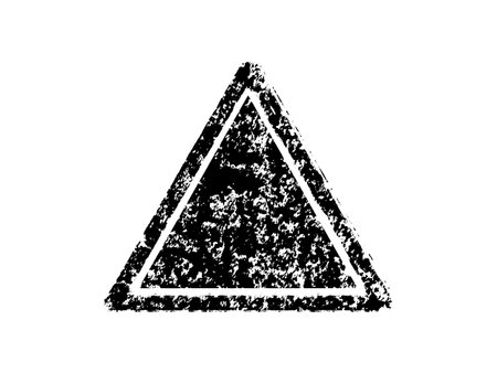 Grunge black triangle on a white background. Vector illustration.のイラスト素材