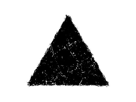 Black grunge triangle isolated on white background. Vector illustration for your designのイラスト素材