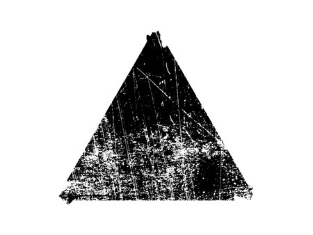 Grunge black triangle on a white background. Vector illustration.のイラスト素材