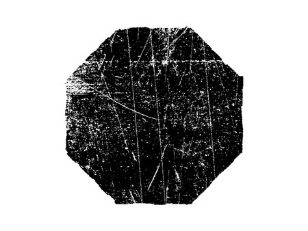 Grunge black and white hexagon. Monochrome vector illustrationのイラスト素材