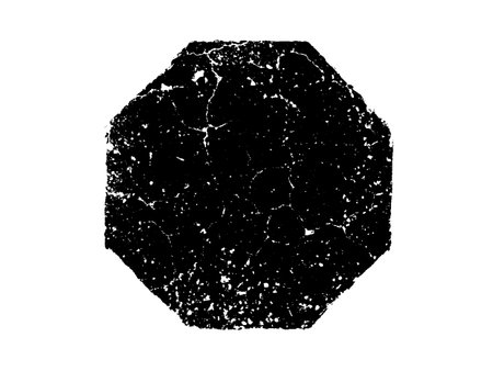 Black and white grunge hexagon on white background. Vector illustration.のイラスト素材