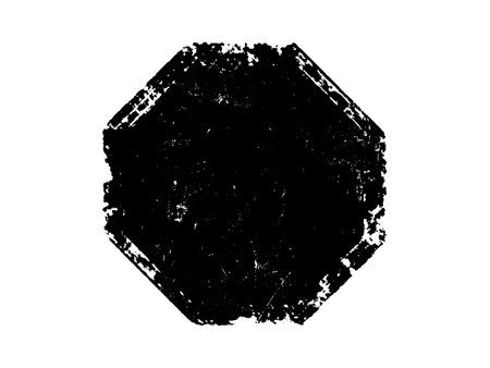 Black grunge hexagon on a white background. Vector illustration.のイラスト素材