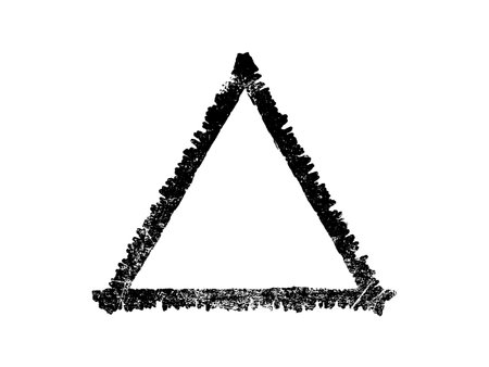 Black grunge triangle isolated on a white background. Vector illustration.のイラスト素材