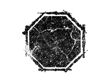 grunge hexagon with space for text on a white background