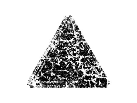 Black and white grunge triangle isolated on white background. Vector illustration.のイラスト素材
