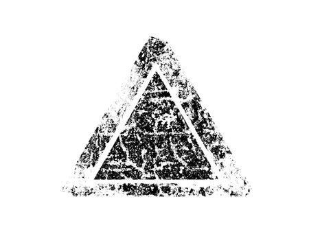 Grunge triangle. Black on white background. Vector illustration.のイラスト素材