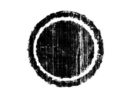 Black grunge circle on white background. Grunge texture. Vector illustration.のイラスト素材