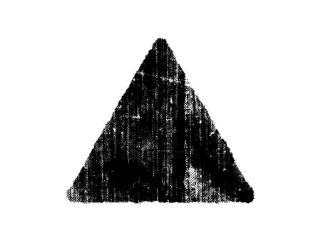 Black and white grunge triangle isolated on white background. Vector illustration.のイラスト素材