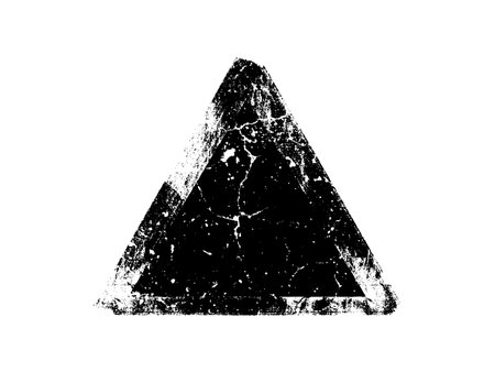 Grunge black triangle on a white background. Vector illustration.のイラスト素材