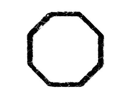 Black grunge hexagon isolated on white background. Vector illustration.のイラスト素材