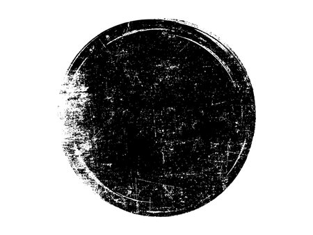 Black grunge circle. Isolated on white background. Vector illustration.のイラスト素材