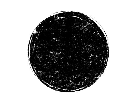 Black grunge circle. Isolated on white background. Vector illustration.のイラスト素材