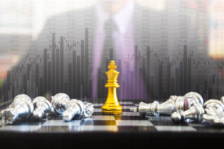 Stock market or forex trading graph and candlestick chart suitable for financial investment concept. Economy trends background for business idea and all art work design. Abstract finance background.の写真素材