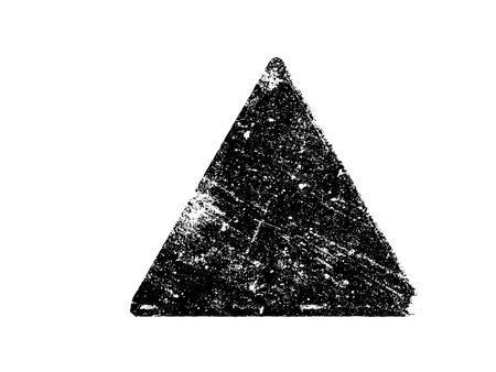 Black grunge triangle. Isolated on white background. Vector illustration.のイラスト素材