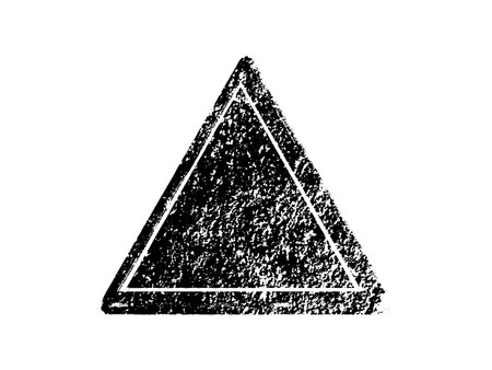 monochrome blurred silhouette of triangular warning signal with thick contour vector illustrationのイラスト素材