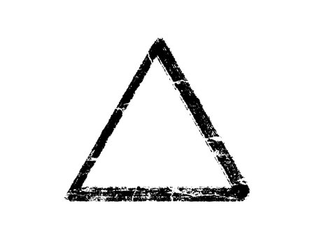 grunge warning triangle icon on white background. vector illustration.のイラスト素材
