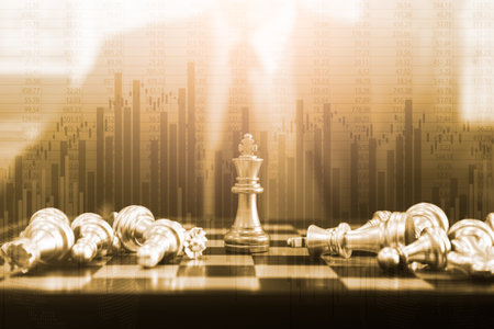 Stock market or forex trading graph and candlestick chart suitable for financial investment concept. Economy trends background for business idea and all art work design. Abstract finance background.の写真素材