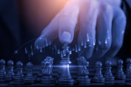 Stock market or forex trading graph and candlestick chart suitable for financial investment concept. Economy trends background for business idea and all art work design. Abstract finance background.の写真素材