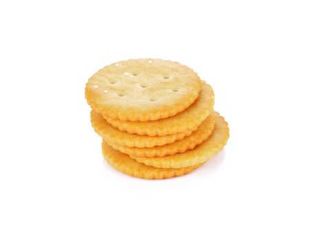 Cracker Isolated on White with Clipping Pathの写真素材