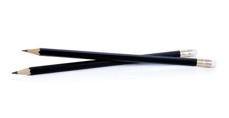 Black pencil isolated on white backgroundの写真素材