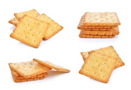 Cracker isolated on white backgroundの写真素材