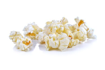 Popcorn isolated on the white backgroundの写真素材