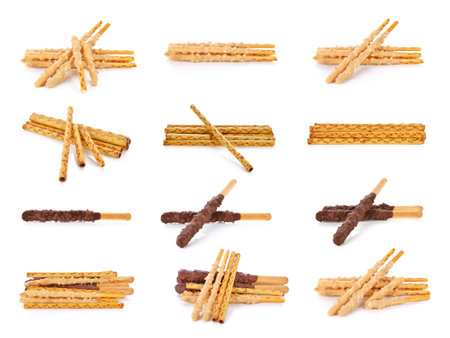 Biscuit Stick on white backgroundの写真素材