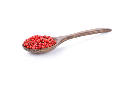 pink pepper isolated on white background.の写真素材
