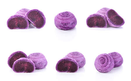 Chinese Pastry or Thai Moon Cake with Purple Sweet Potato.の写真素材