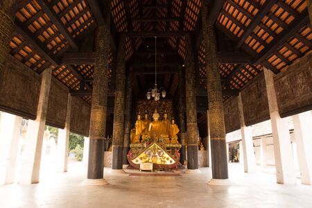 Golden Buddha in ancient building of Thailandのeditorial素材