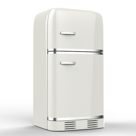 3d rendering retro design fridgeの写真素材