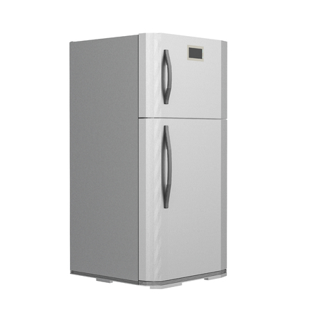 3d rendering grey new fridge isolated on whiteの写真素材